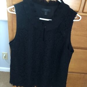 J Crew sleeveless, ruffled keyhole necklne, size Petite Large